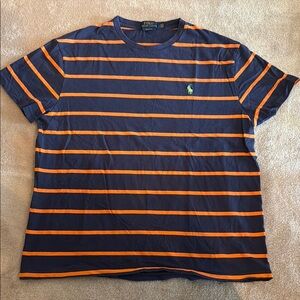 Polo by Ralph Lauren Blue and Orange Striped Tee